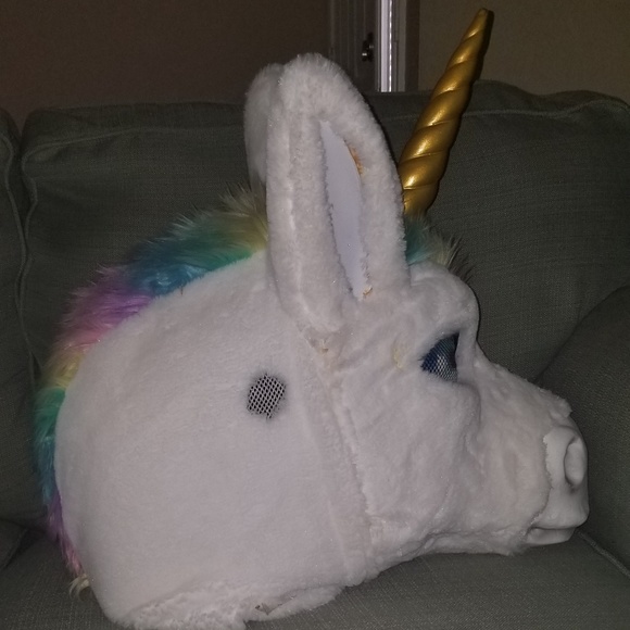 Giant UNICORN Head Mask Costume Furry Rainbow Plus - Picture 4 of 5